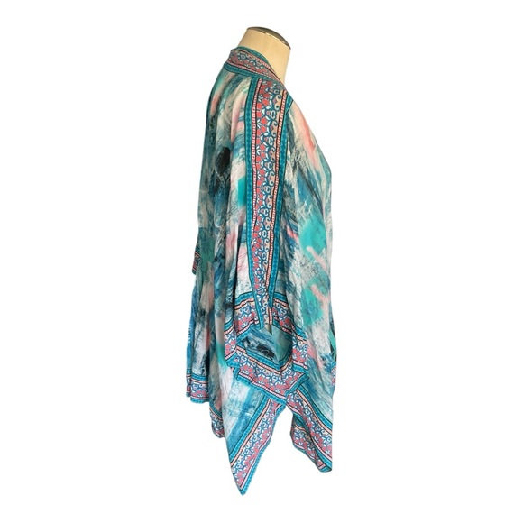 Tolani Collection Kimono 1X Boho Modal Open Front Tie Dye Print - Picture 2 of 6